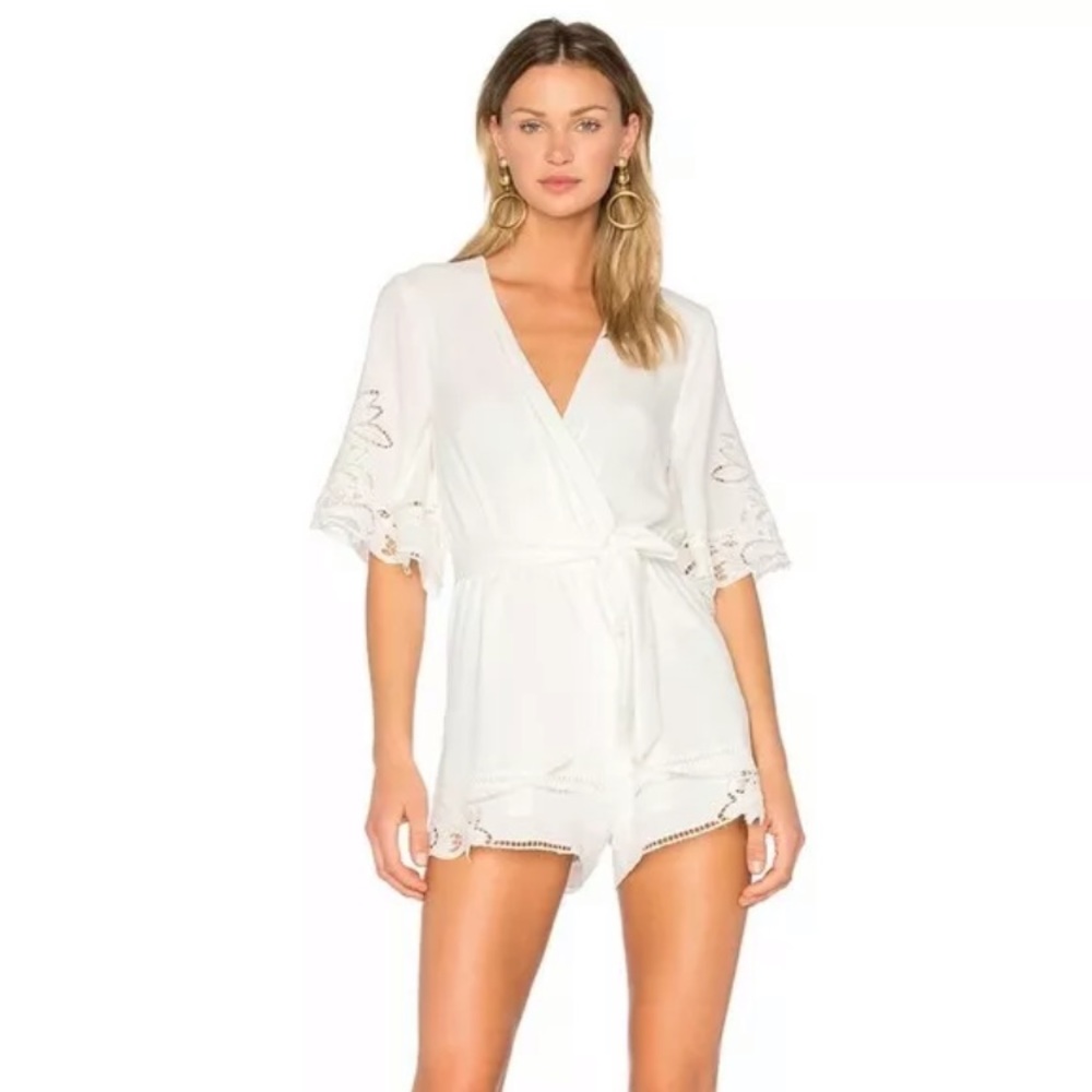 Lovers + Friends Off White Kimono Romper